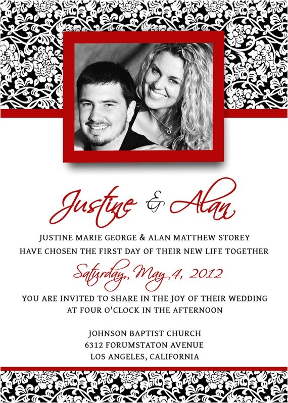 Red and White Wedding Invitation Templates Unavailable Listing On Etsy