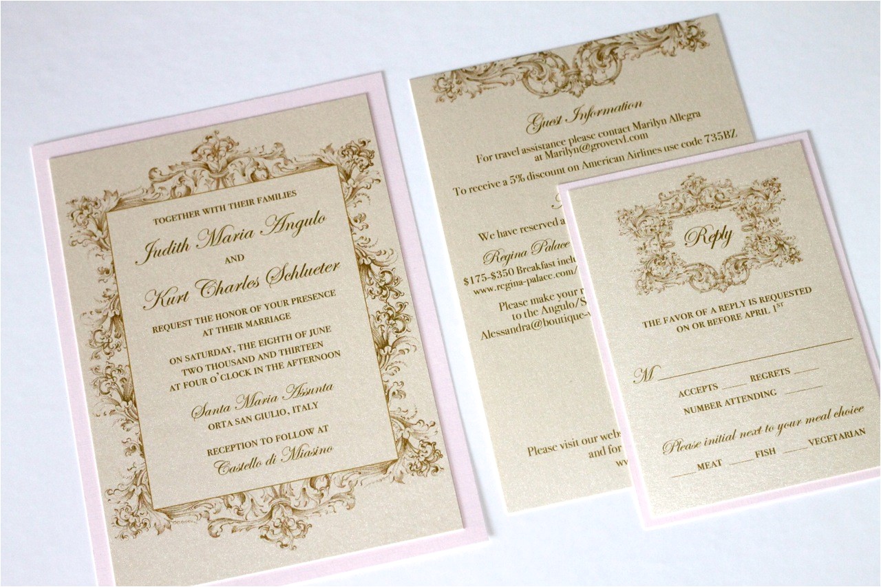 Red Ivory and Gold Wedding Invitations Embellished Paperie Vintage Wedding Invitations In Ivory
