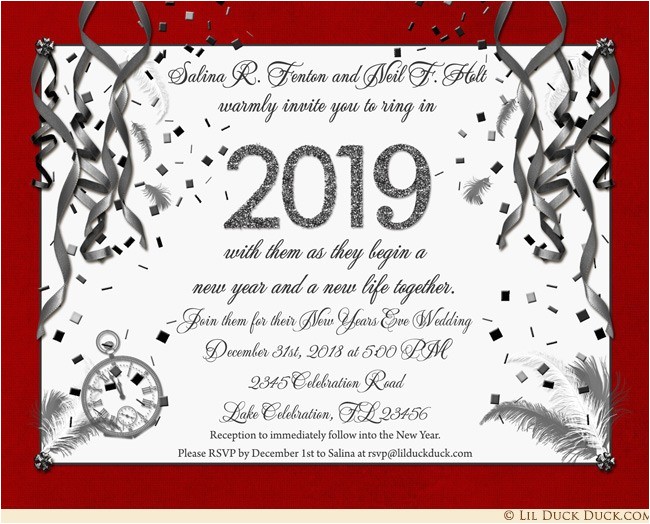 Ring In the New Year Wedding Invite New Year 2018 Invitation Wording Merry Christmas and