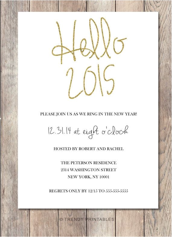 Ring In the New Year Wedding Invite New Years Eve Party Invitation New Years Invitation