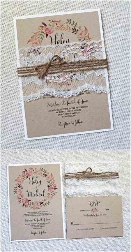 Rustic Wedding Invitations Under $1 Personalized Rustic Vintage Lace Wedding Invitations