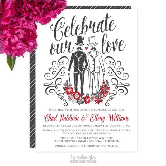 Same Sex Marriage Wedding Invitations Same Sex Gay Wedding Invitations Diy Printable or Printed