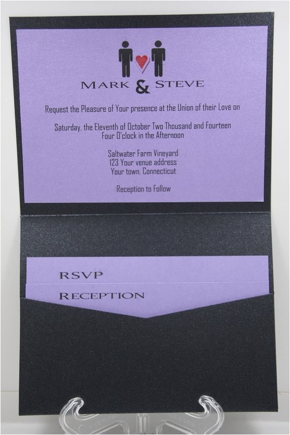 Same Sex Marriage Wedding Invitations Same Sex Wedding Marriage Pocket Invitation with Inserts