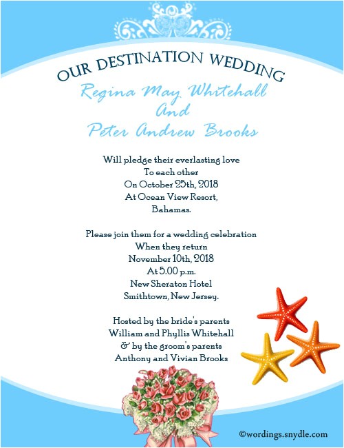 Sample Destination Wedding Invitations Destination Wedding Invitation Wording Samples Wordings