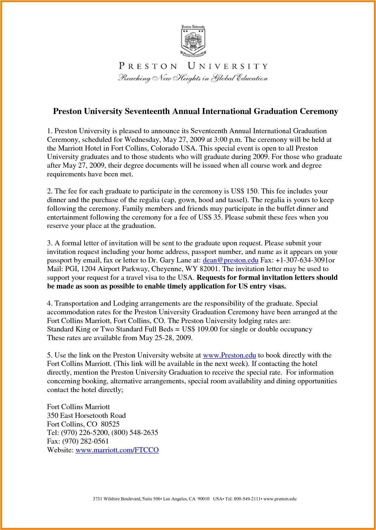 Sample Invitation Letter for Visitor Visa for Graduation Ceremony Graduation Invitation Letter Invitation Librarry