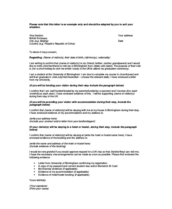 Sample Invitation Letter for Visitor Visa for Graduation Ceremony Sample Invitation Letter for Visitor Visa for Graduation