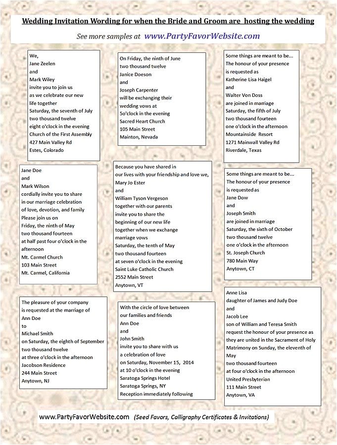 Sample Wedding Invitations Wordings Bride and Groom Inviting Wedding Invitation Wording Sample 2 Bride and Groom