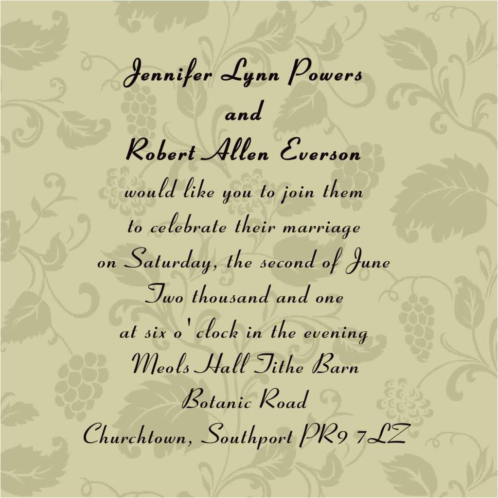 Sample Wedding Invitations Wordings Bride and Groom Inviting Wedding Invitation Wording Samples Bride and Groom