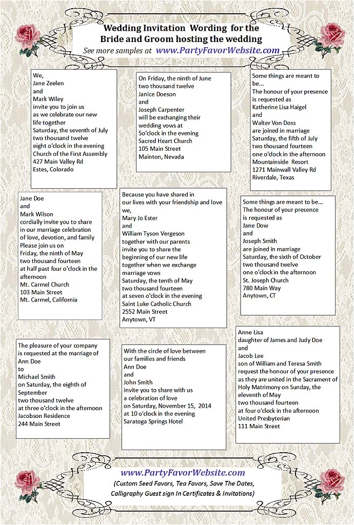 Sample Wedding Invitations Wordings Bride and Groom Inviting Wedding Invitations Wording Bride and Groom Hosting