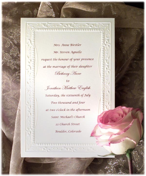 Samples Of Wording for Wedding Invitations formal Wedding Invitation Wording Etiquette Parte Two
