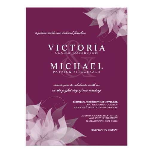Sangria Color Wedding Invitations Sangria Grape Floral Wedding Invitations Zazzle