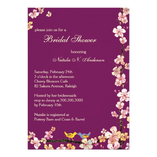 Sangria Color Wedding Invitations Sangria Love Birds Floral Bridal Shower Invitation 5 Quot X 7