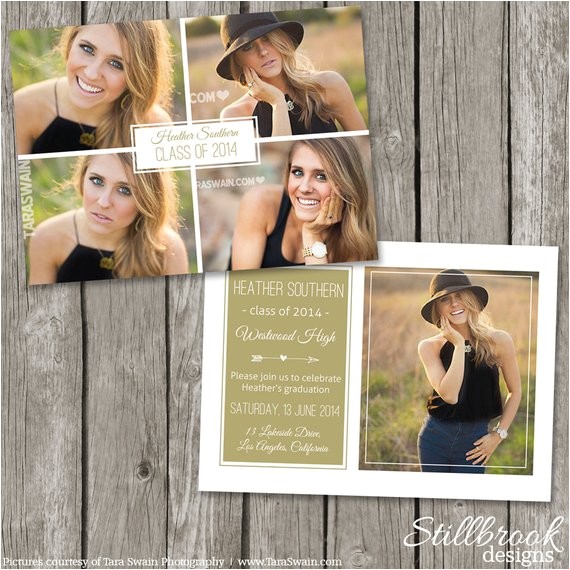 Senior Graduation Invites Senior Announcement Template Graduaton Card High School