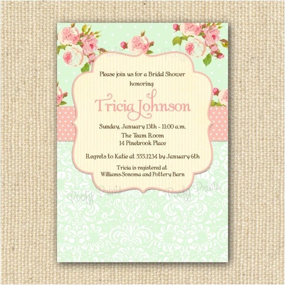 Shabby Chic Wedding Shower Invitations Shabby Chic Bridal Shower Invitations Printable by