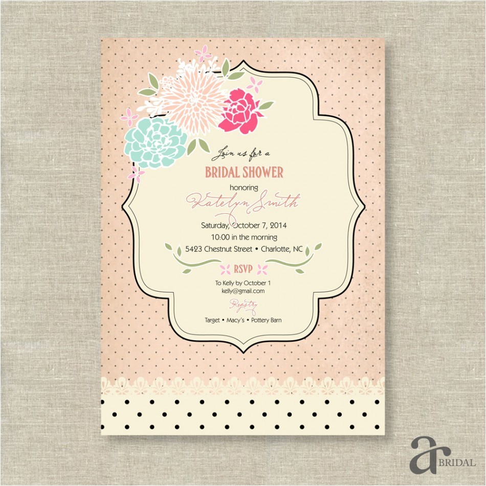 Shabby Chic Wedding Shower Invitations Shabby Chic Bridal Shower Invitations Template Best