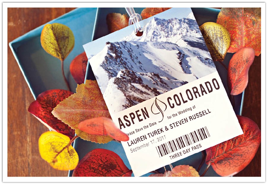 Ski Pass Wedding Invitations aspen Ski Pass Save the Date Ski Pass Wedding Invitations aspen Ski Pass Save the Date