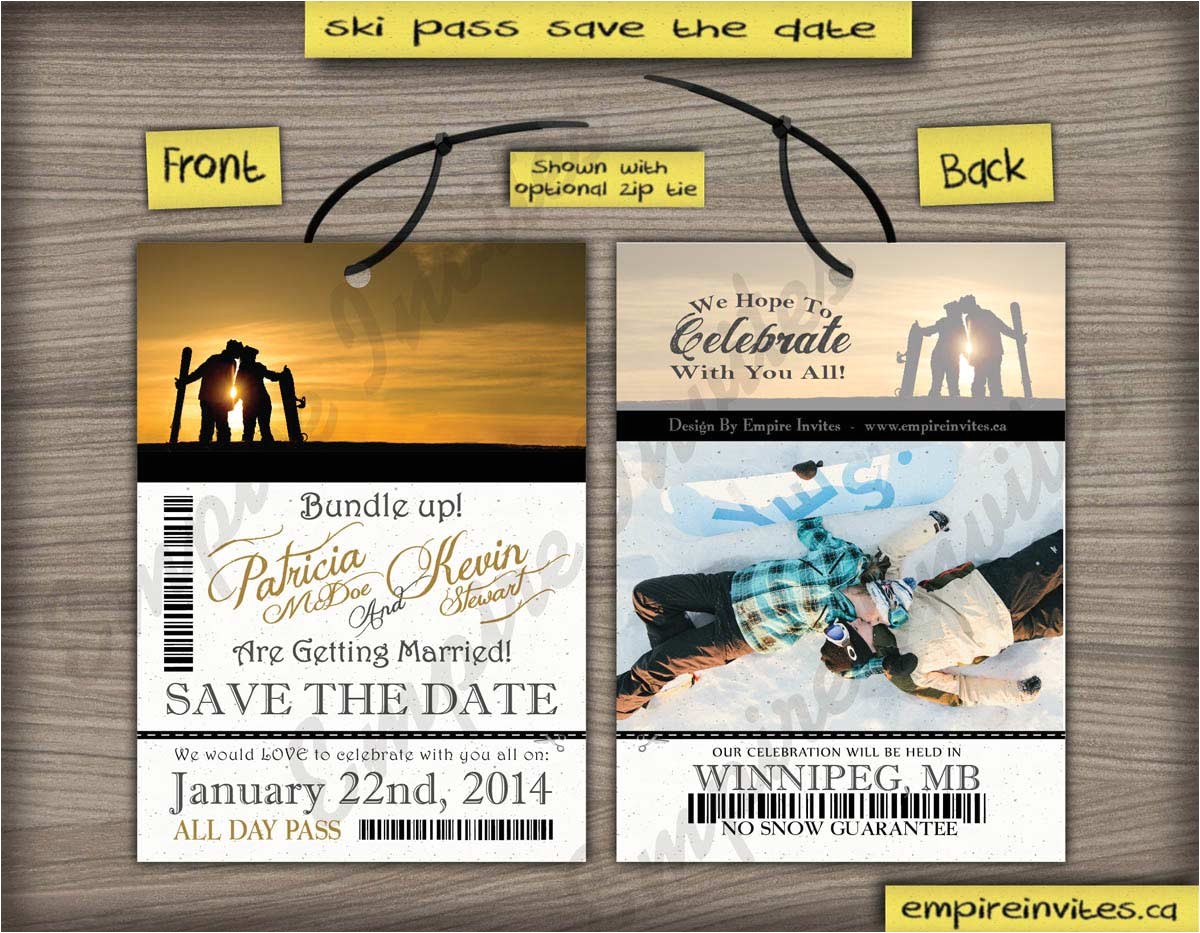 Ski Pass Wedding Invitations Custom Ski Pass Lift Ticket Save the Date Wedding Ski Pass Wedding Invitations Custom Ski Pass Lift Ticket Save the Date Wedding