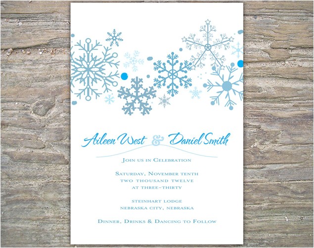 Snowflake themed Wedding Invitations Etsy Eye Candy Winter Wedding Invitations