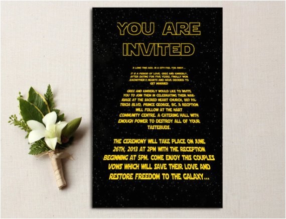 Star Wars themed Wedding Invitations 10 Galaxy Inspired Star Wars Wedding Invitations