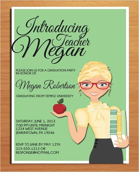 Teacher Graduation Invitations Teacher Education Degree Graduation Party Invitation Cards