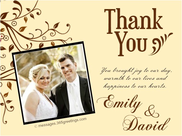 Thank You Message for Wedding Invitation Wedding Thank You Messages 365greetings Com