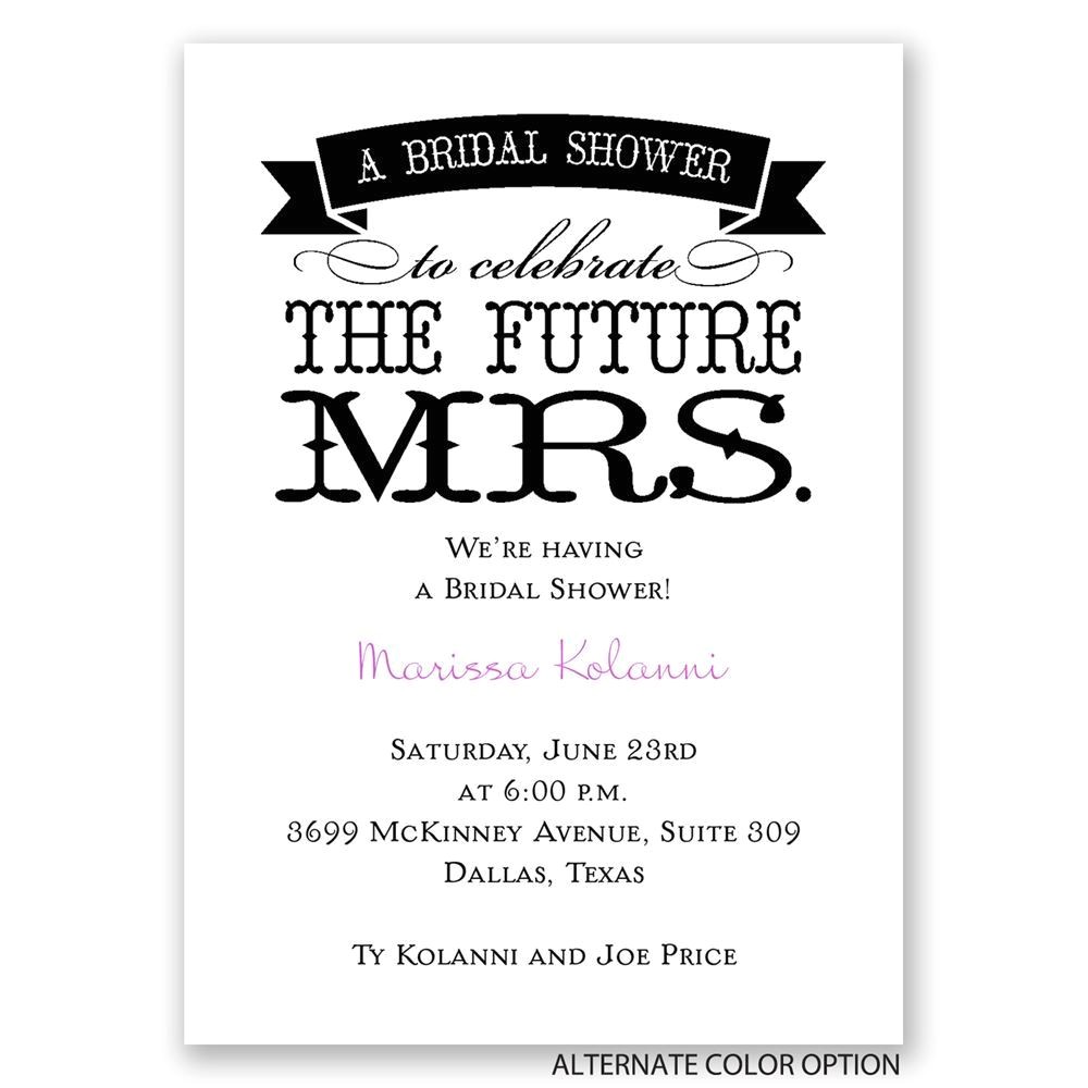 The Future Mr and Mrs Wedding Invitation the Future Mrs Mini Bridal Shower Invitation