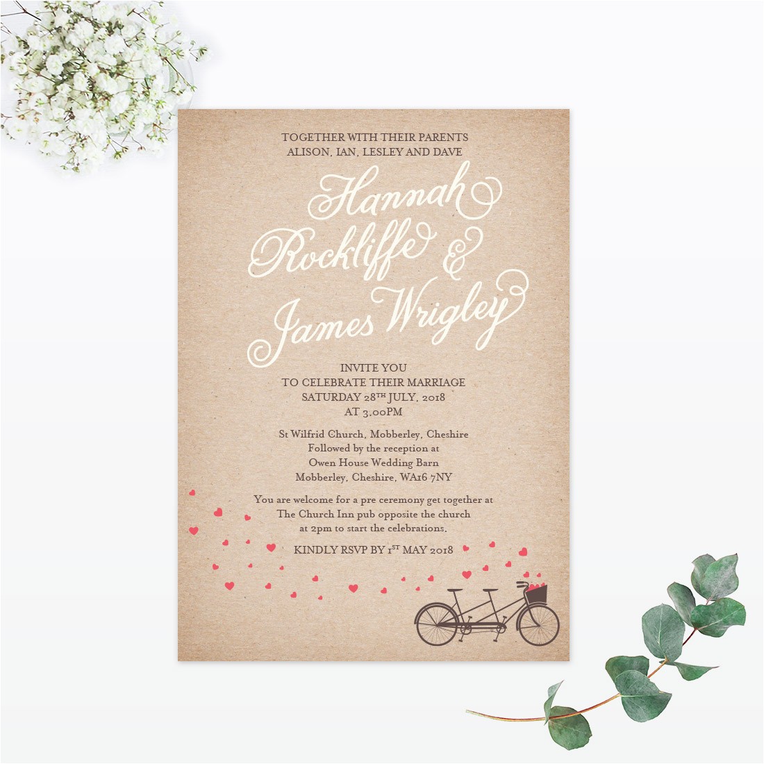 Together with their Parents Wedding Invitation Your Wedding Stationery Wording Love Invited Luxury