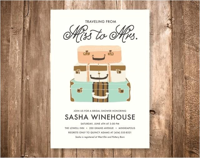 Travel themed Wedding Shower Invitations Travel Bridal Shower Invitation Vintage Bridal Shower
