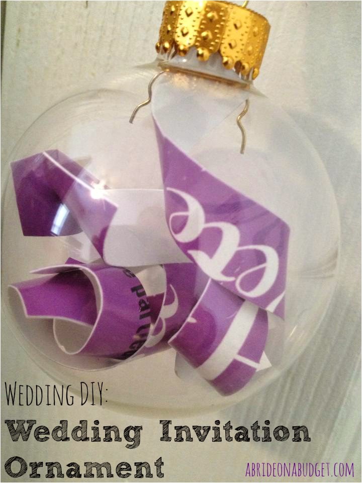 Turn Wedding Invitation Into ornament Diy Wedding Invitation ornament A Bride On A Budget