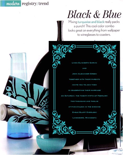 Turquoise Black and White Wedding Invitations Modern Black and Turquoise Wedding Invitation Idea