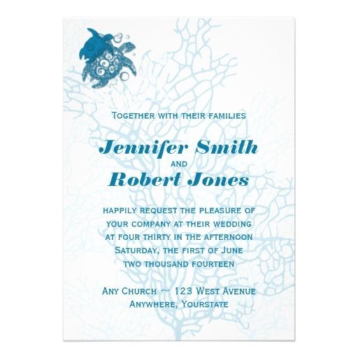 Turtle Wedding Invitations Aqua Turtle Love Wedding Invitation Great Deals