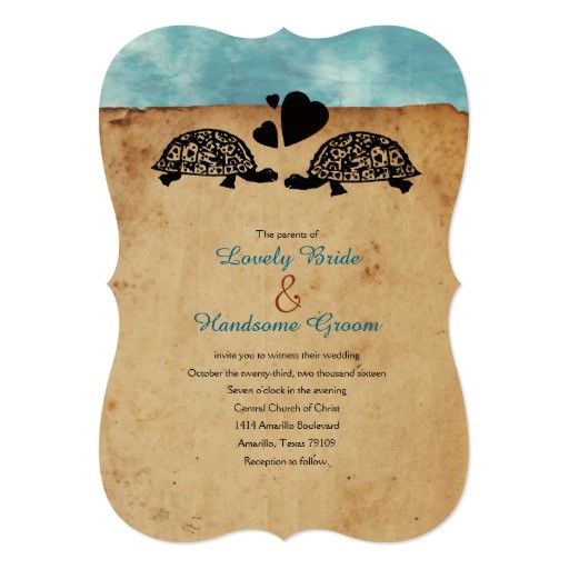 Turtle Wedding Invitations Beach Turtle Whimsical Wedding Invitation Zazzle