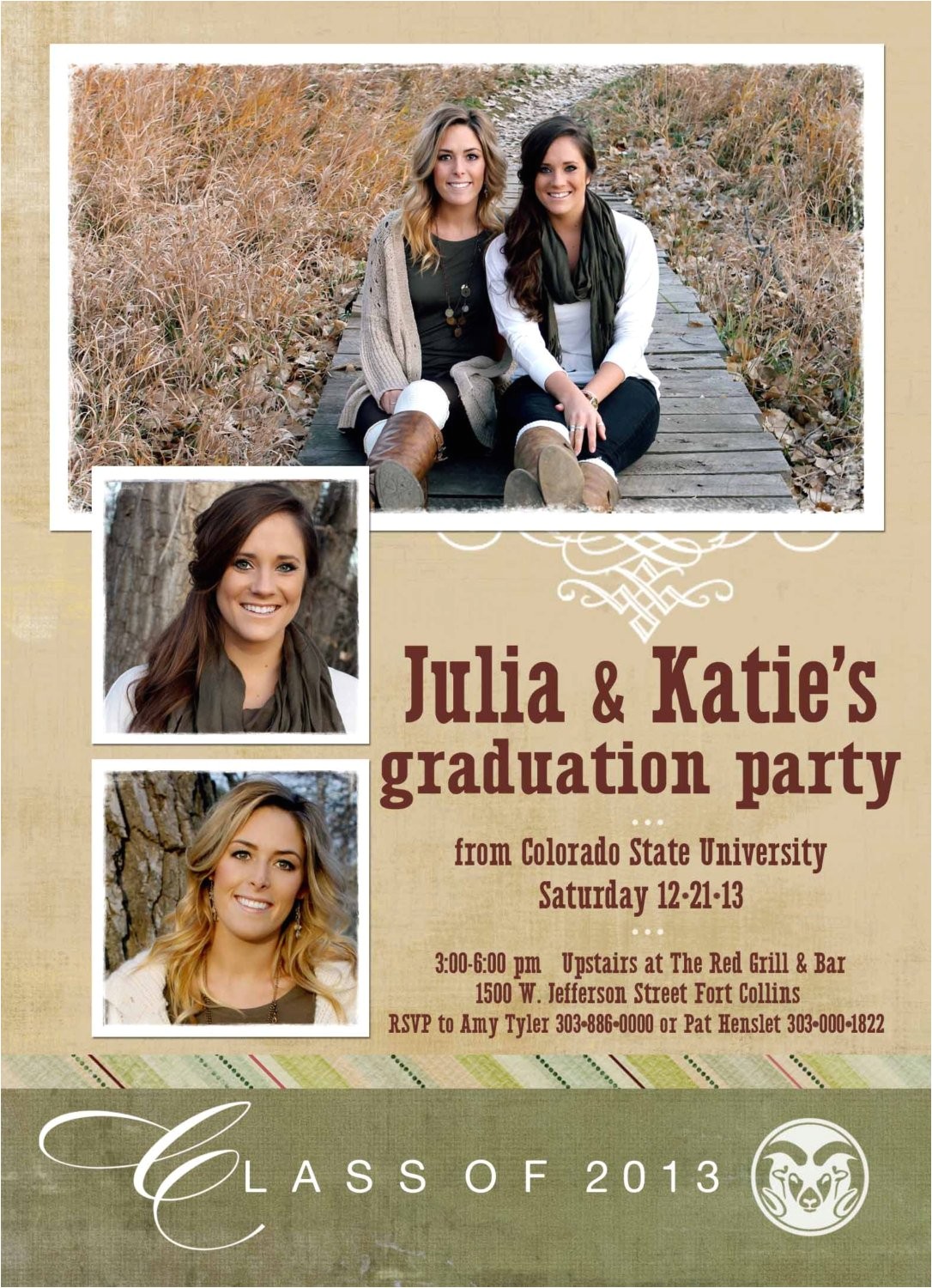 Two Sided Graduation Party Invitations Graduation Announcements with Photos Double Sided Custom