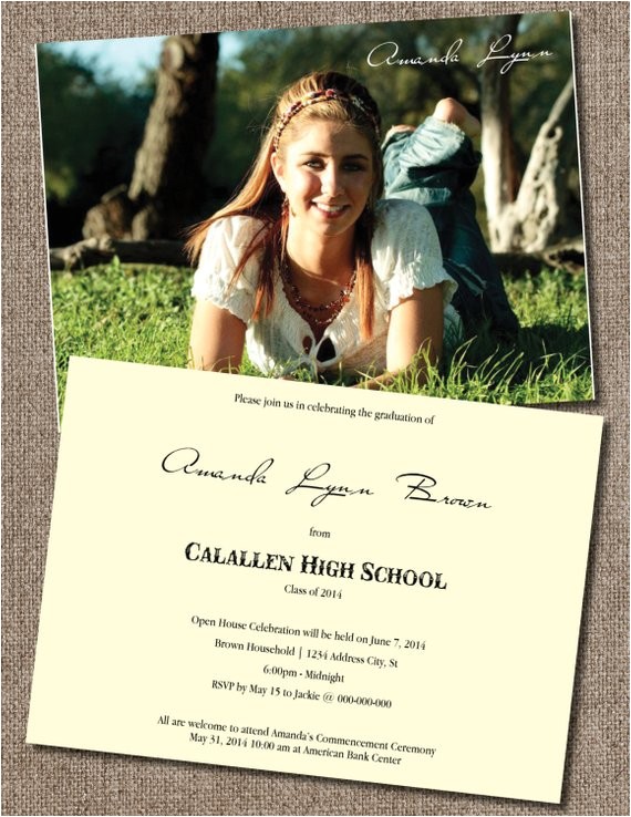 Two Sided Graduation Party Invitations Items Similar to Double Sided Graduation Announcement and