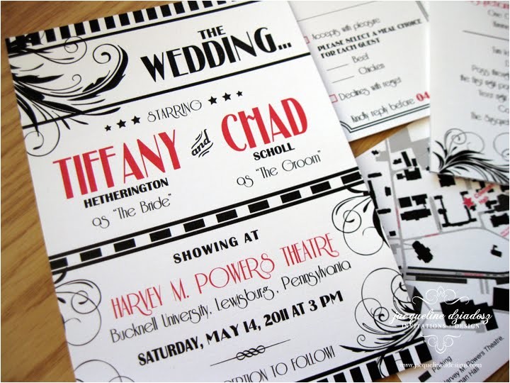 Vintage Hollywood Wedding Invitations Tiffany Chad 39 S Old Hollywood Glam Invites Jacqueline