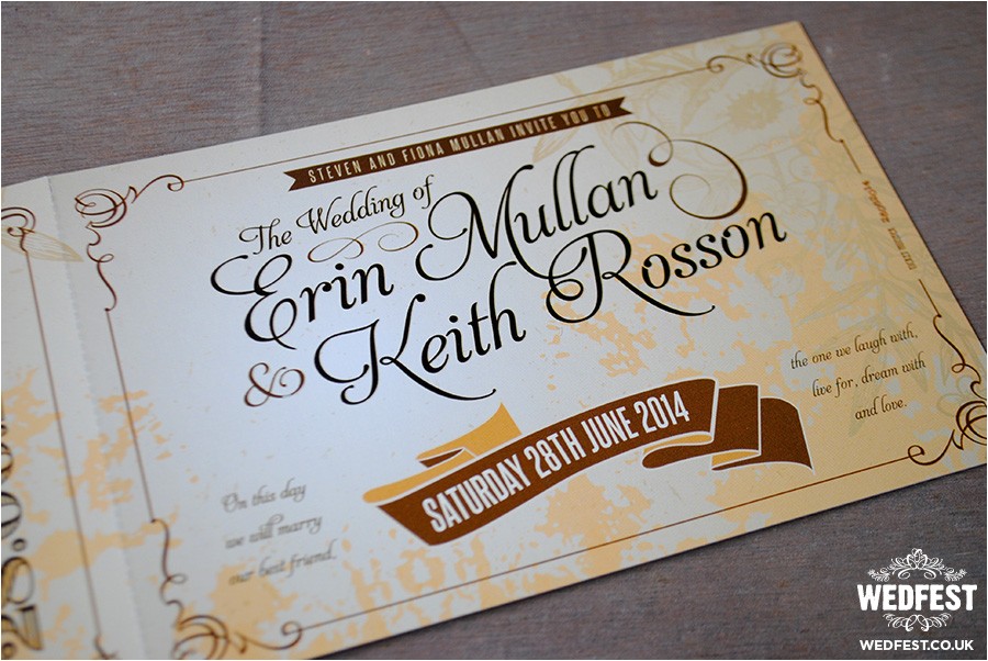 Vintage Ticket Style Wedding Invitations Vintage Ticket Wedding Invites Wedfest