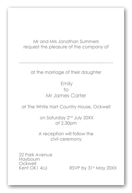 Wedding Ceremony Invitation Wording Wedding Invitation Wording Wedding Invitation Wording