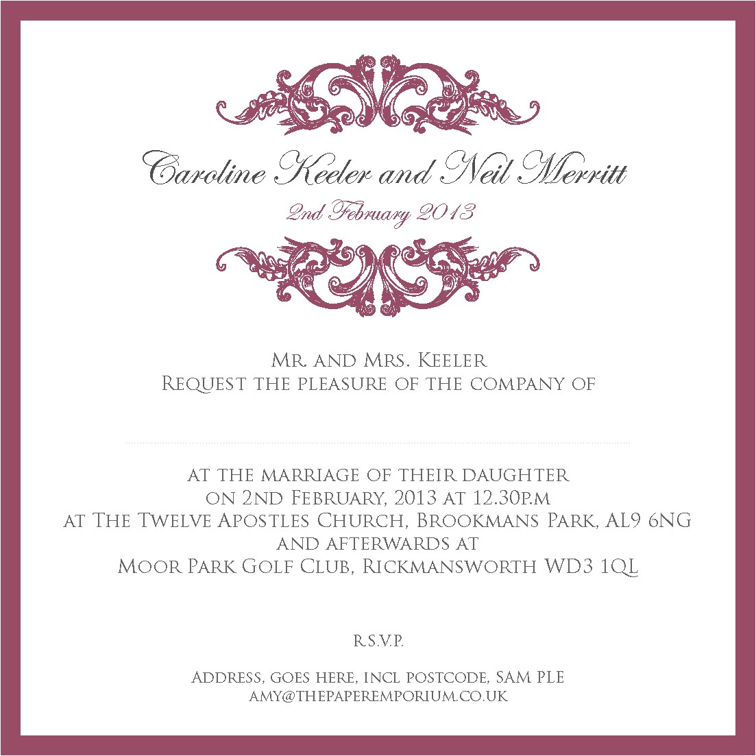Wedding Ceremony Invitation Wording Wedding Stationery Emporium Dreams