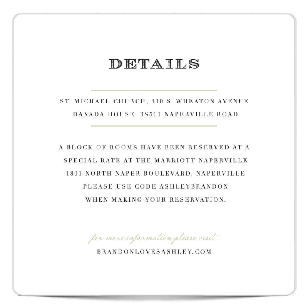 Wedding Invitation Details Card Wording Information Card for Wedding Invitations Invitation Card