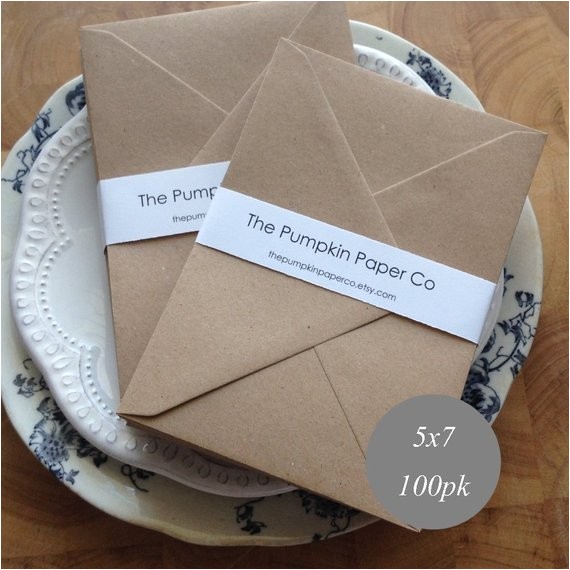 Wedding Invitation Envelopes 5×7 5×7 Kraft Envelopes A7 Envelopes 100pk Bulk by