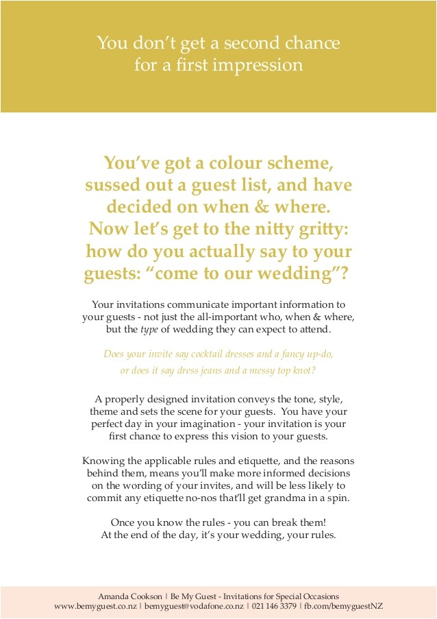 Wedding Invitation Etiquette Guest Wedding Invitation Wording and Etiquette Guide