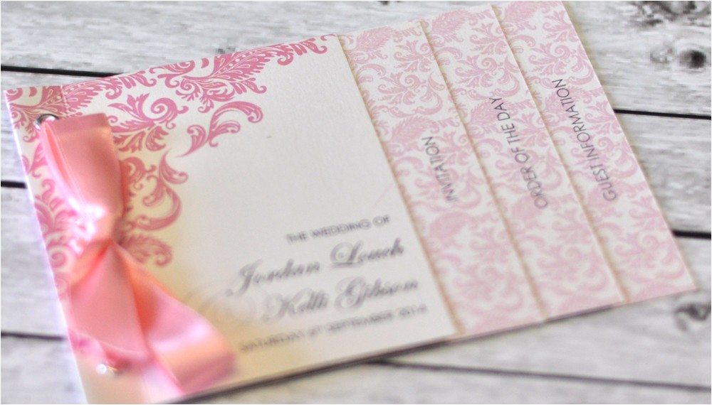 Wedding Invitation Minibook Mini Book Wedding Invitation Damask