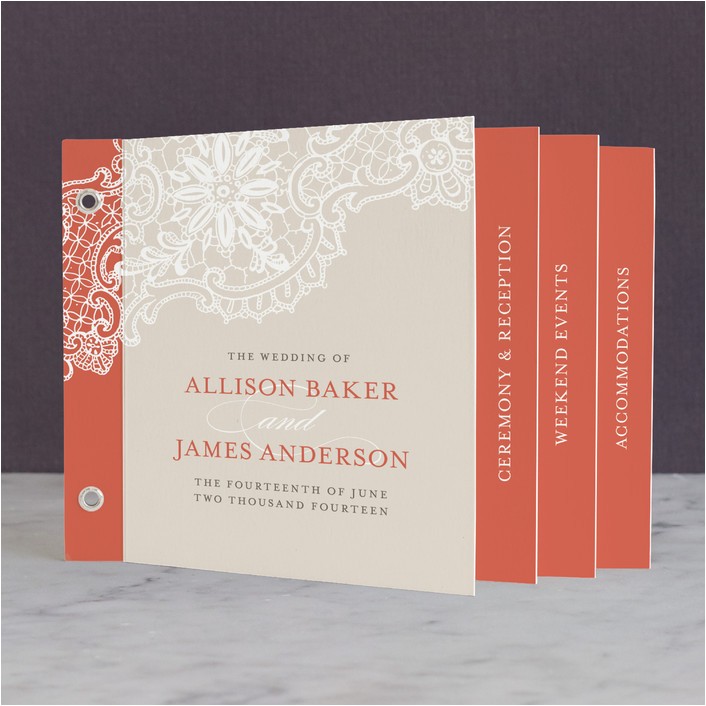Wedding Invitation Minibook White Lace Minibook Wedding Invitations by Lauren Chism