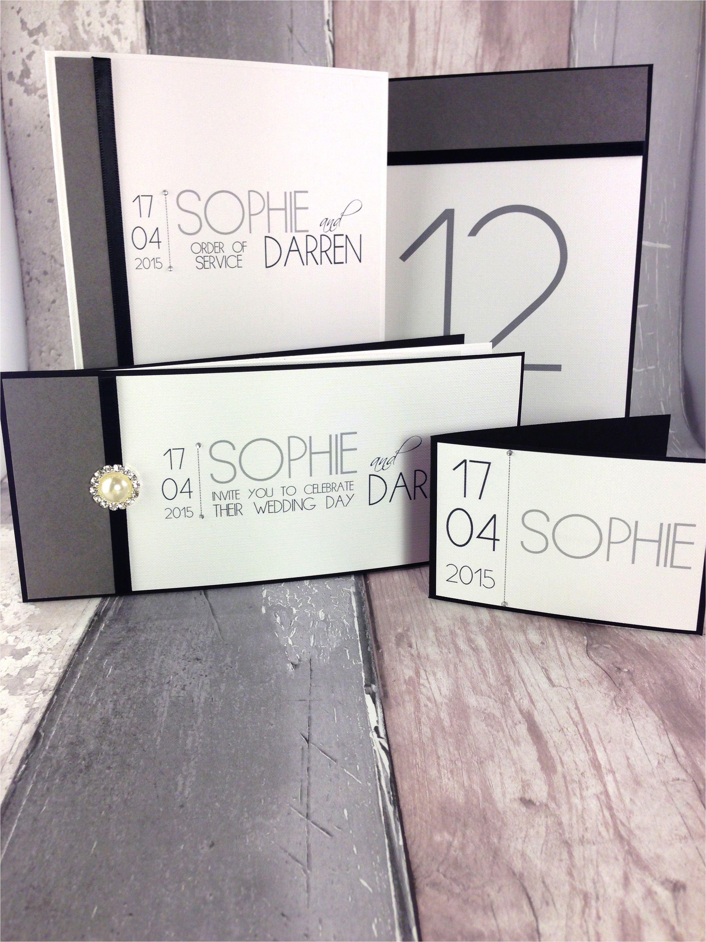 Wedding Invitation Name order Black and White Wedding Invitation order Of Service Table