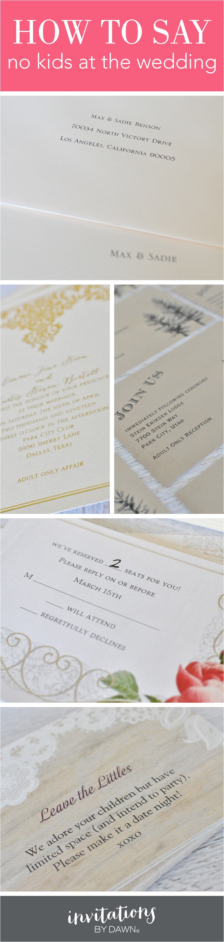 Wedding Invitation No Kids How to Say No Kids at the Wedding Wedding Invitation No Kids How to Say No Kids at the Wedding