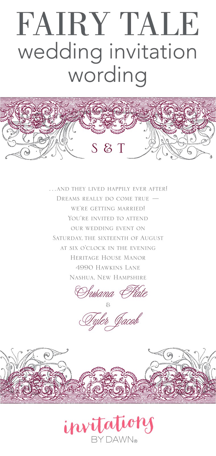 Wedding Invitation Verbiage Fairy Tale Wedding Invitation Wording Invitations by Dawn
