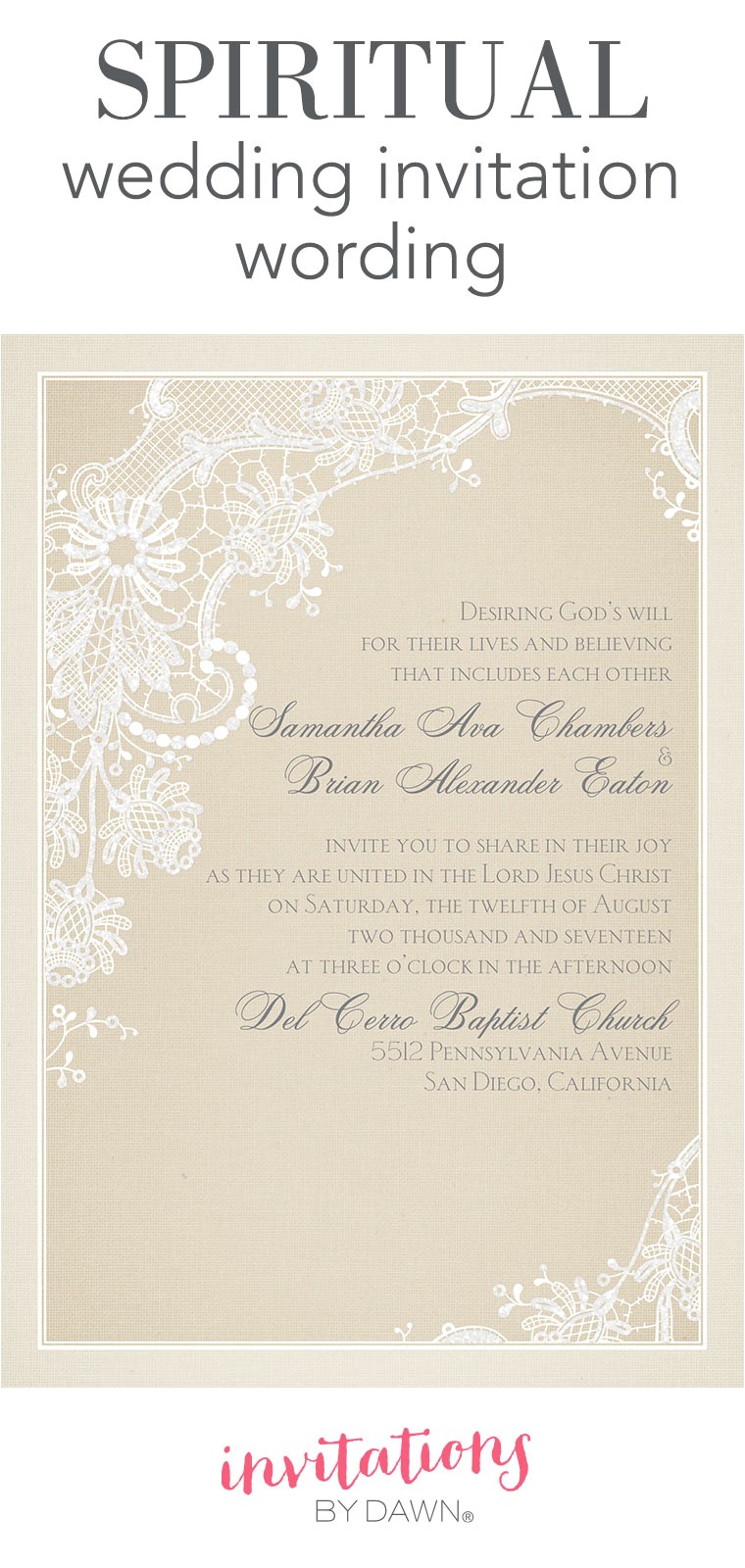 Wedding Invitation Wordking Spiritual Wedding Invitation Wording Invitations by Dawn