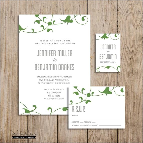 Wedding Invitations and Rsvp Packages Custom Wedding Invitation Package Printable Diy Rsvp Card