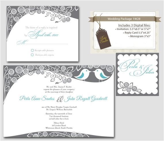 Wedding Invitations and Rsvp Packages Items Similar to Digital Wedding Invitation Package Love