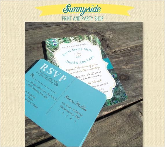 Wedding Invitations and Rsvp Packages Peacock Printed Wedding Invitations Package Invite Rsvp